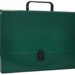Teczka-pudełko OFFICE PRODUCTS, PP, A4/5cm, z rączką i zamkiem, zielona