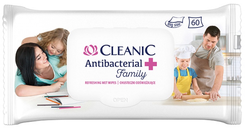 113075-72849-chusteczki_odswiezajace_cleanic_antybacterial-800w-1 Chusteczki odświeżające CLEANIC Antybacterial Family, 60szt., białe - obrazek 1