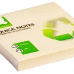 Bloczek samoprzylepny Q-CONNECT 100% Recycled, 76x76mm, 100 kart., żółty