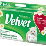 Papier Toaletowy celulozowy VELVET Rumianek i Aloes, 3-warstwowy, 8szt., biały