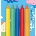 Kredki świecowe do kąpieli Peppa Pig - 5. kol. blister