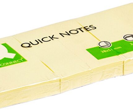 Bloczek samoprzylepny Q-CONNECT, 38x51mm, 3x100 kart., jasnożółty (pakiet 4 opakowań)