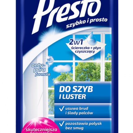 Ściereczki gospodarcze PRESTO, do szyb i luster, 30szt., białe