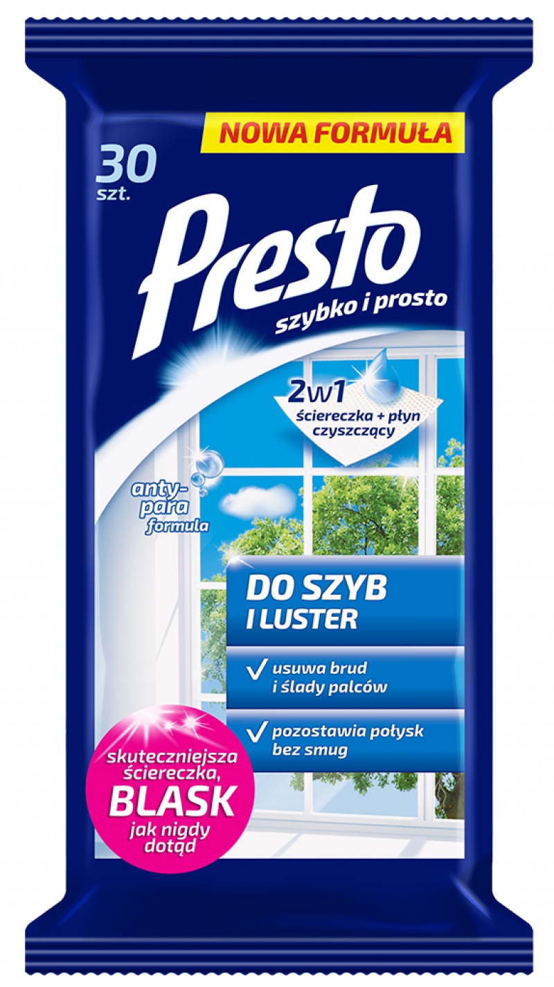 120135-72838-sciereczki_gospodarcze_presto_do_szyb_i_luste-800w Ściereczki gospodarcze PRESTO, do szyb i luster, 30szt., białe - obrazek 1
