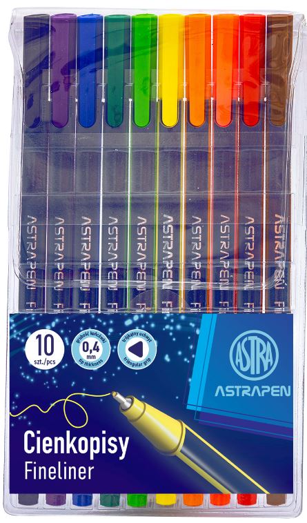 Cienkopisy trójkątne 0,4 mm ASTRAPEN - 10 szt. Cienkopisy trójkątne 0,4 mm ASTRAPEN - 10 szt. - obrazek 1