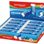 Gumka uniwersalna KEYROAD Maxi, 60x21x11 mm, pakowane na displayu, biała (opakowanie 20 szt.)