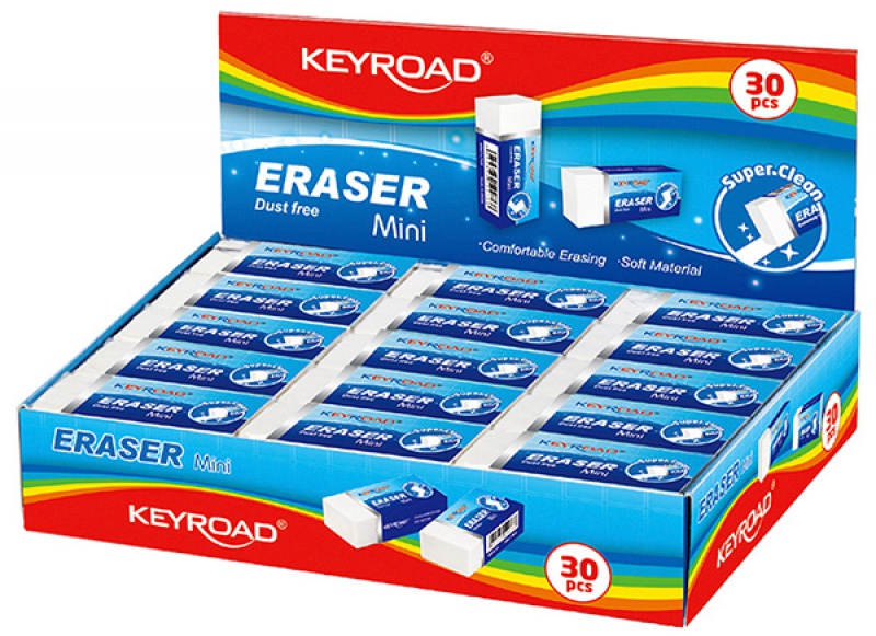 143657-155951-gumka_uniwersalna_keyroad_mini_pakowane_na_d-800w Gumka uniwersalna KEYROAD Mini, 40x18x12 mm, pakowane na displayu, biała (opakowanie 30 szt.) - obrazek 1