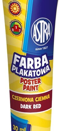 Farba plakatowa Astra tuba 30 ml - czerwona ciemna