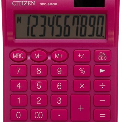 Kalkulator biurowy CITIZEN SDC-810NRPKE, 10-cyfrowy, 127x105mm, różowy