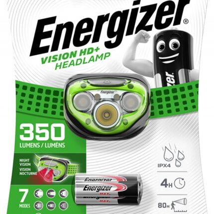 Latarka czołowa ENERGIZER Vision HD Plus Headlight + 3szt. baterii AAA, czarna