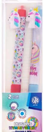 Długopis wymazywalny CLICK z gumowym uchwytem 0,5 mm Oops! Pastel Line Unicorn - 2 szt. PET box