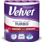 Ręcznik w roli celulozowy VELVET Turbo, 3-warstwowy, 340 listków, biały