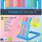 Zestaw długopisów w etui SCHNEIDER Slider Edge Pastel, XB, 8 szt., mix kolorów