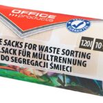 Worki na śmieci domowe OFFICE PRODUCTS, do segregacji odpadów BIO, mocne (LDPE), 120l, 10szt., brązowe