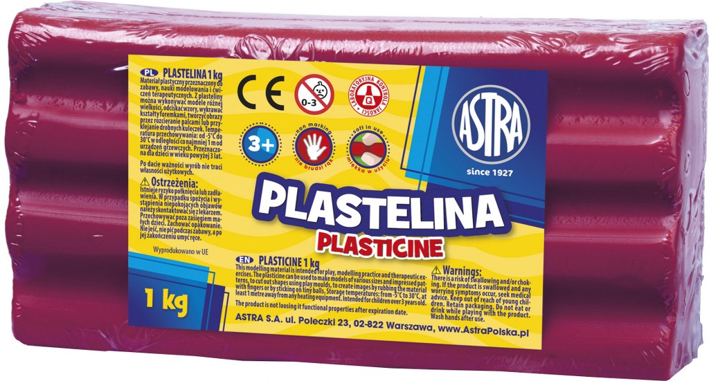 Plastelina Astra 1 kg purpurowa Plastelina Astra 1 kg purpurowa - obrazek 1