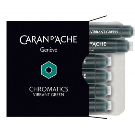 Naboje CARAN D'ACHE Chromatics Vibrant Green, 6szt., ciemonozielone