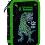 Piórnik podwójny z wyposażeniem ASTRABAG T-REX NEON, AC21