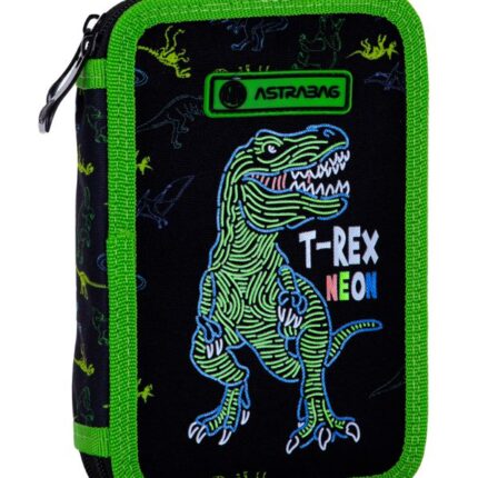 Piórnik podwójny z wyposażeniem ASTRABAG T-REX NEON, AC21