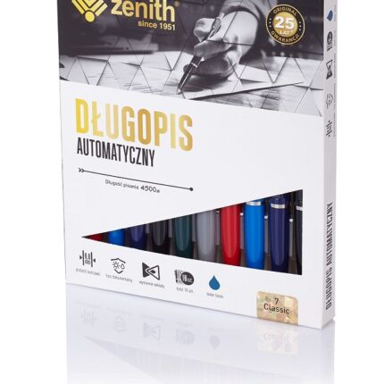 Długopis automatyczny 0,8 mm ZENITH 7 CLASSIC mix kolorów - 10 szt. box