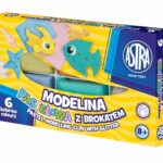 Modelina pastelowa z brokatem Astra 6 kolorów