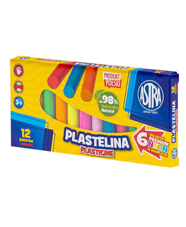 Plastelina Astra 12 kol (6 neon) Plastelina Astra 12 kol (6 neon) - obrazek 1