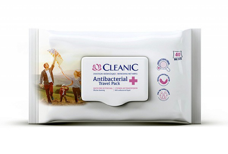 223242-210701-chusteczki_odswiezajace_cleanic_antybacteria-800w-1 Chusteczki odświeżające CLEANIC Antybacterial Travel, 40szt. - obrazek 1