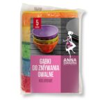 Gąbki do zmywania ANNA ZARADNA, owalne kolorowe, 5szt., mix