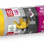 Worki na śmieci z uszami ANNA ZARADNA, zapach cytrusów, 60 l, 16 szt., żółty