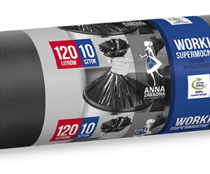 Worki na śmieci ANNA ZARADNA, supermocne, 120 l, 10 szt., czarny