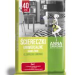 Ściereczki nawilżane ANNA ZARADNA, uniwersalne o zapachu limonki, 40 szt., białe chusteczki