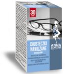 Chusteczki nawilżane ANNA ZARADNA, do okularów, 30 saszetek, białe chusteczki