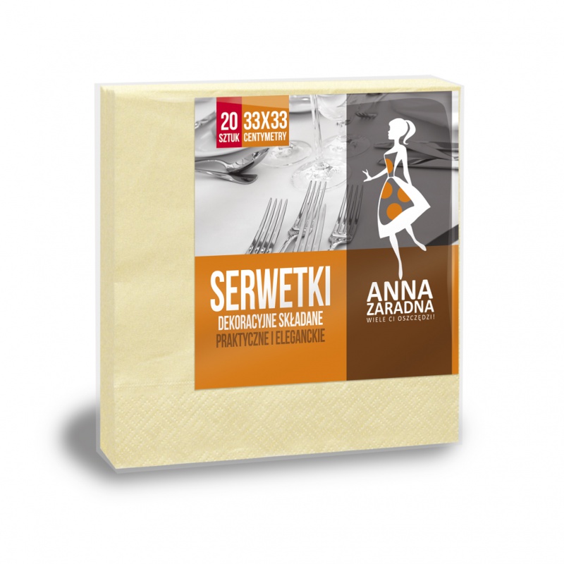 237524-219992-serwetki_anna_zaradna_trojwarstwowe_skladane-800w-1 Serwetki ANNA ZARADNA, trójwarstwowe, składane, 33x33cm, 20 szt., żółte pastelowe, żółty pastel - obrazek 1