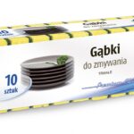 Gąbki do zmywania STELLA, 10 szt., pianka mix kolorów, czarna fibra