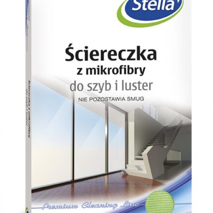 Ściereczka z mikrofibry STELLA, do szyb i luster, 1 szt., zielony