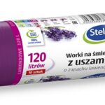 Worki na śmieci z uszami STELLA, zapach lawendy, 120 l, 10 szt., lawendowy