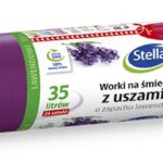 Worki na śmieci z uszami STELLA, zapach lawendy, 35 l, 24 szt., lawendowy