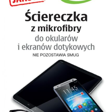 Ściereczka z mikrofibry STELLA, do okularów i ekranów dotykowych, 1 szt., biała z nadrukiem w logo Stella