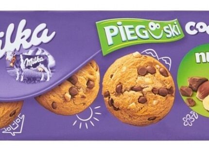 Ciastka Pieguski MILKA, 135 g, czekoladowe z orzechami (opakowanie 24 szt.)