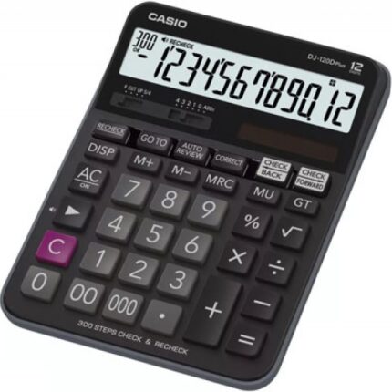 Kalkulator biurowy CASIO DJ-120DPLUS, 12-cyfrowy, 144x192mm, czarny
