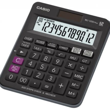Kalkulator biurowy CASIO MJ-120D PLUS, 12-cyfrowy, 126,5x148mm, czarny