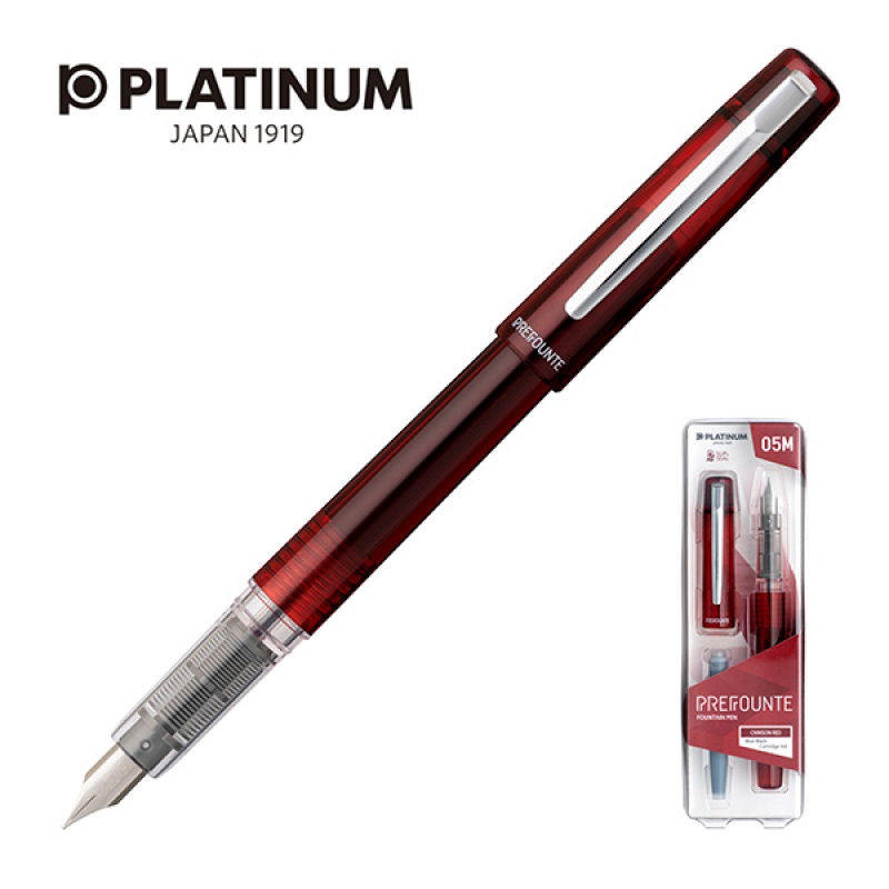 243554-224201-pioro_wieczne_platinum_prefounte_crimson_red-800w Pióro wieczne Platinum Prefounte Crimson Red, M, w plastikowym opakowaniu, na blistrze, bordowe - obrazek 1