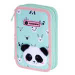 Piórnik podwójny z wyposażeniem ASTRABAG TEDDY PANDA, AC21