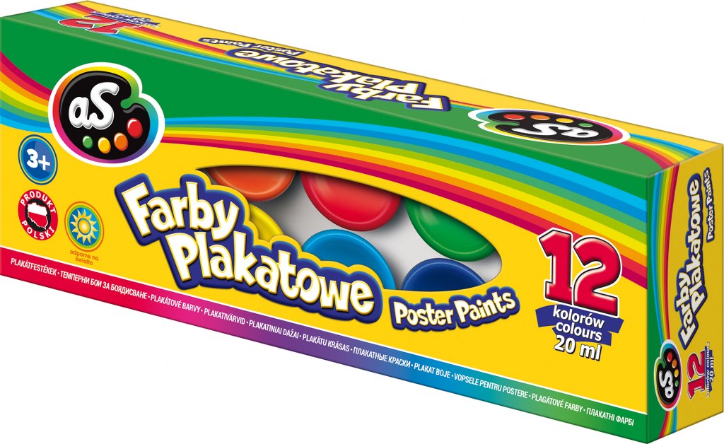 Farby plakatowe AS 12 kol x 20 ml Farby plakatowe AS 12 kol x 20 ml - obrazek 1