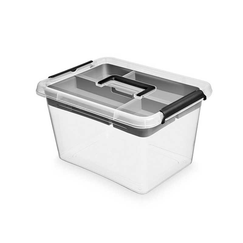 253316-230066-pojemnik_do_przechowywania_orplast_insert_bo-800w-1 Pojemnik do przechowywania MOXOM, Insert Box, 15,5l, z rączką, z klipsami, transparentny grafit - obrazek 1