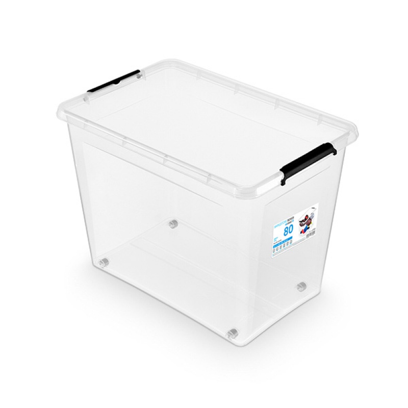 253318-230068-pojemnik_do_przechowywania_orplast_simplesto-800w Pojemnik do przechowywania MOXOM, SimpleStore Box, 80l, z klipsem, na kółkach, transparentny - obrazek 1