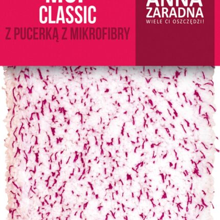 Mop płaski classic ANNA ZARADNA, z pucerką z mikrofibry, 1 szt., mix kolorów