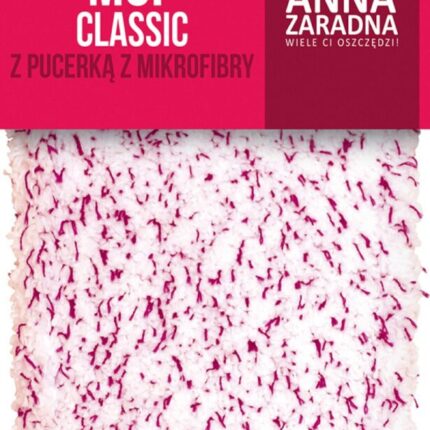 Mop płaski classic ANNA ZARADNA, z pucerką z mikrofibry, 1 szt., mix kolorów