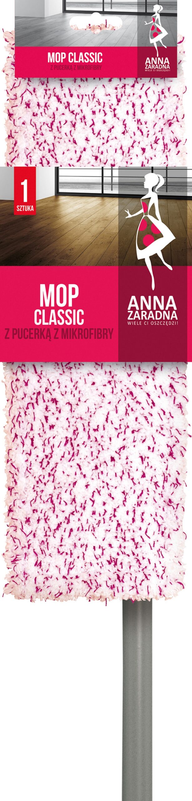 254298-231001-mop_plaski_classic_anna_zaradna_z_pucerka_z_-800w Mop płaski classic ANNA ZARADNA, z pucerką z mikrofibry, 1 szt., mix kolorów - obrazek 1