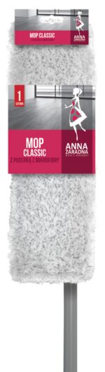 Mop płaski classic ANNA ZARADNA, z pucerką z mikrofibry, 1 szt., mix kolorów - obrazek 2