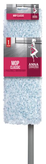 Mop płaski classic ANNA ZARADNA, z pucerką z mikrofibry, 1 szt., mix kolorów - obrazek 3